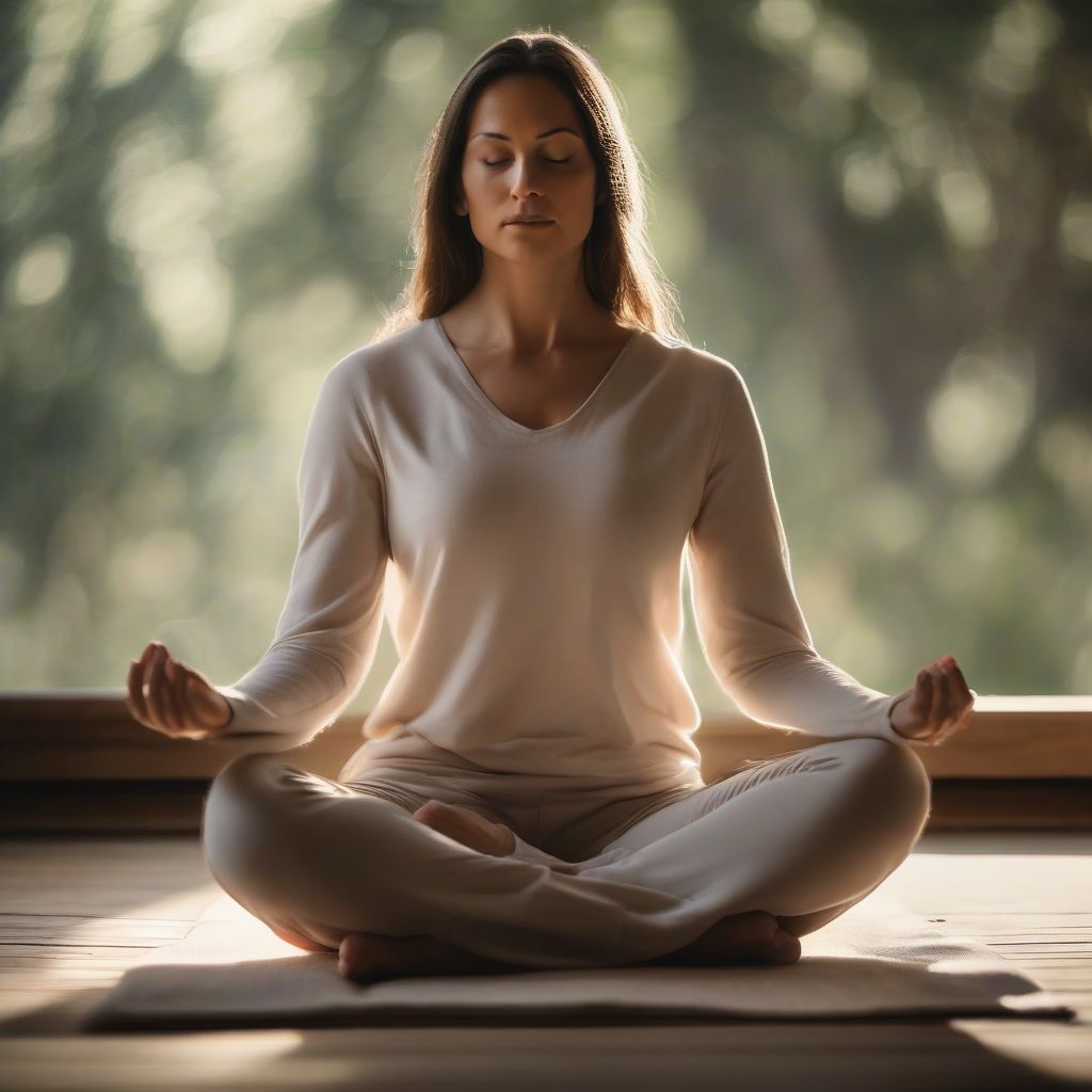 Woman meditating peacefully