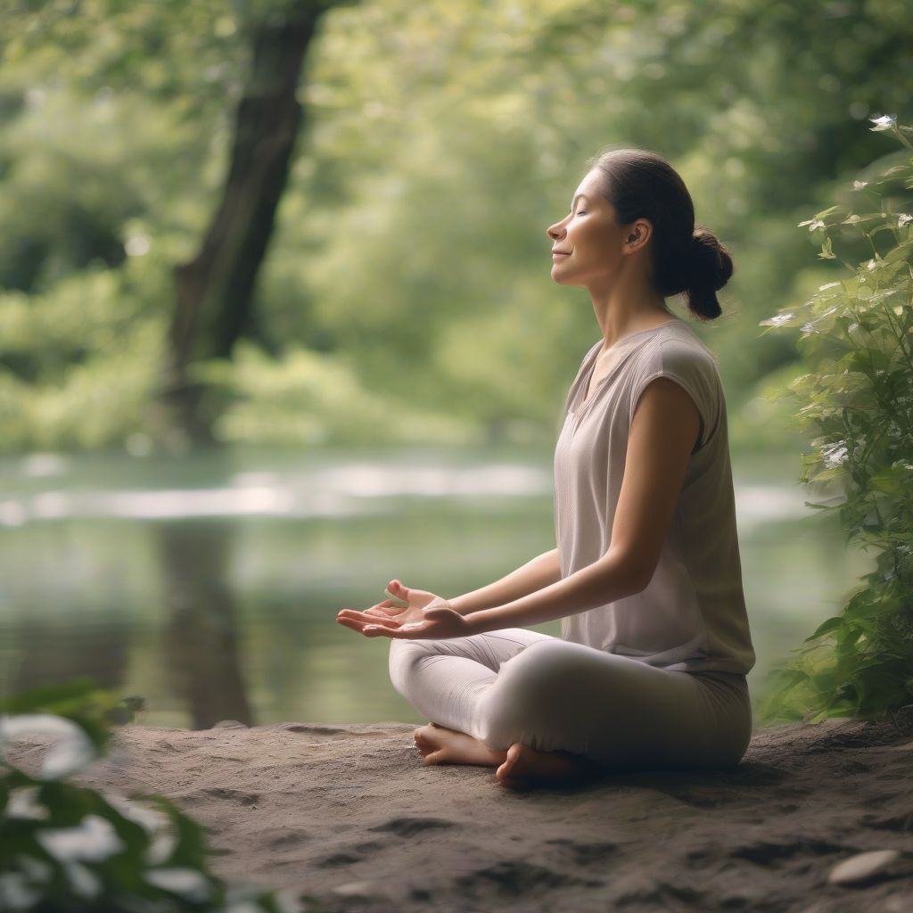 Woman Meditating Peacefully